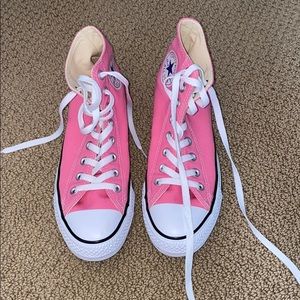 pink high top converse